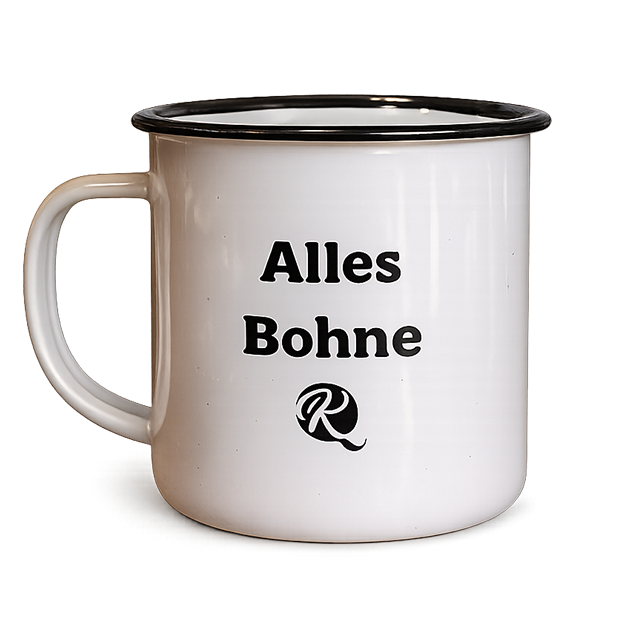 "Alles Bohne" Emaille-Tasse – 300 ml