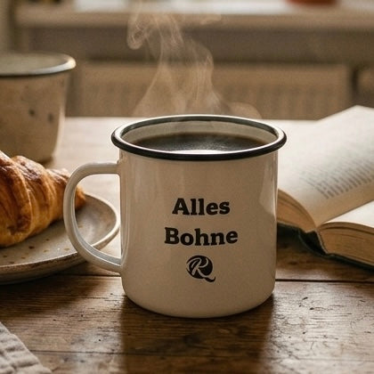 "Alles Bohne" Emaille-Tasse – 300 ml